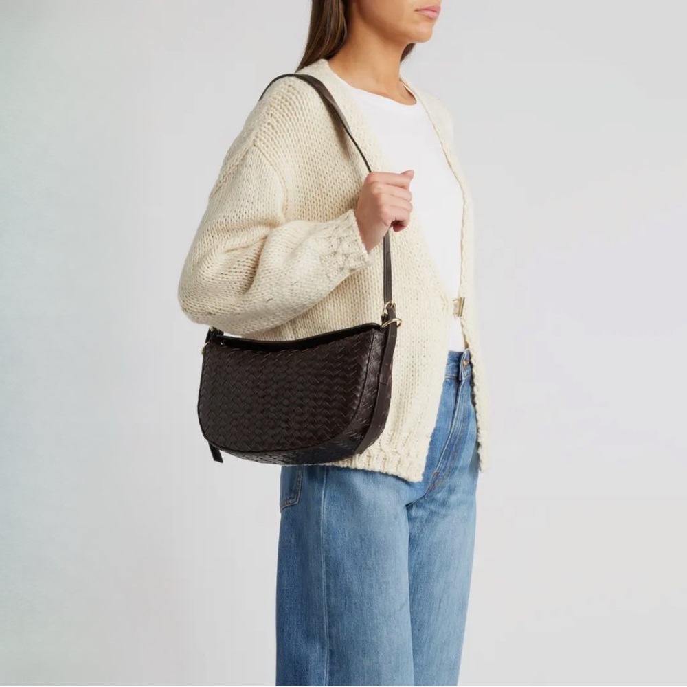 & Other Stories Brown Woven Shoulder Bag